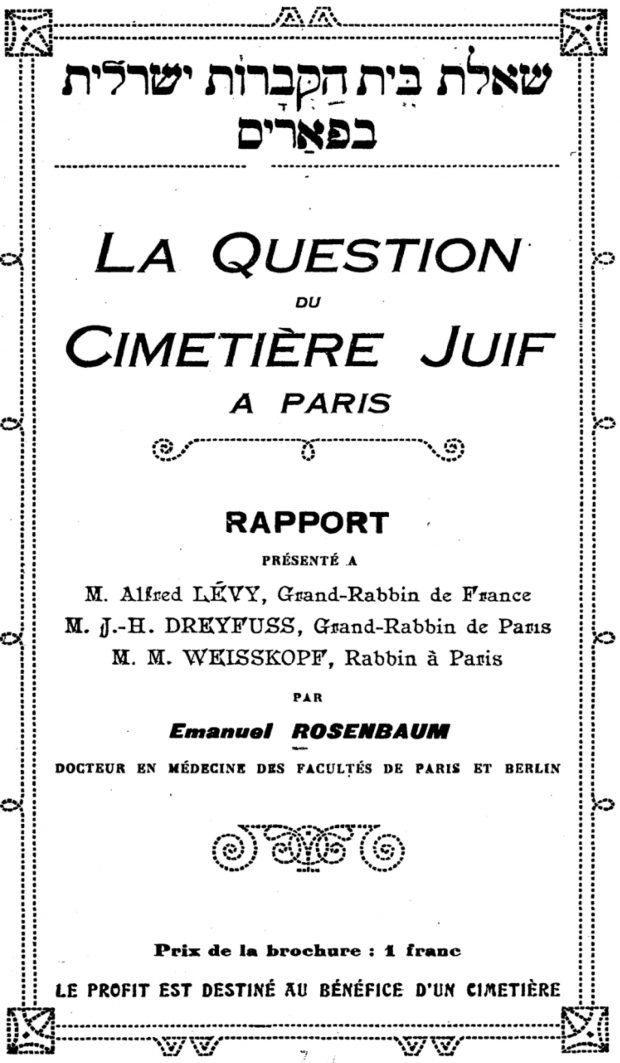 La question du cimetière juif à Paris